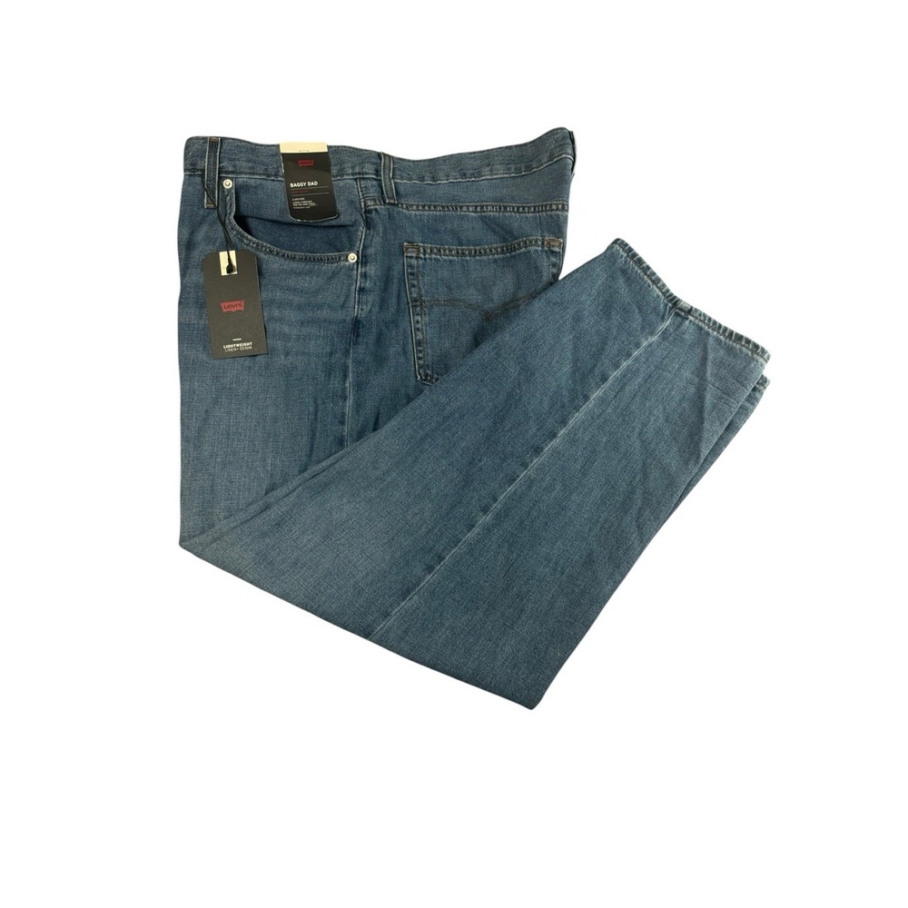 LEVI'S Baggy Dad Jeans Women 33x30 Medium Wash Linen Denim A34940057